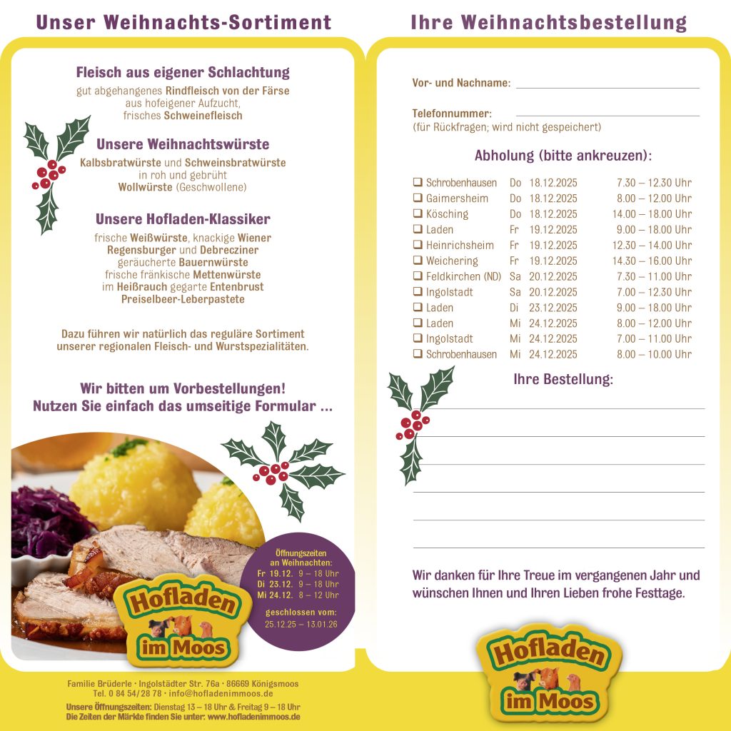 Weihnachtsbestellflyer 2025